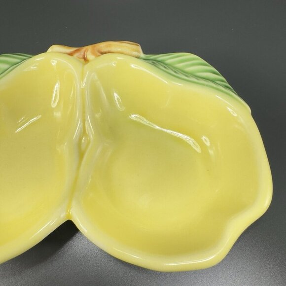 California USA Pottery Pearl Fruit Divided Dish Tray Sauce Bowl Set 2 Vintage - Picture 8 of 14